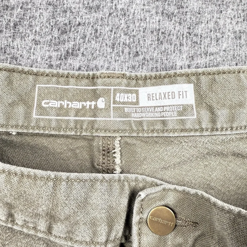 Carhartt Pants Mens 40x30 Brown Rugged Flex Relaxed Duck Canvas Double Knee Work
